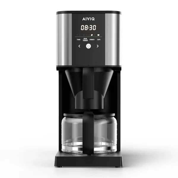 AIVIQ Grind 'N Brew Inspire - Automatisk Filter kaffebryggare med Kvarn - AGC-321 - Rostfritt stål, kaffebryggare