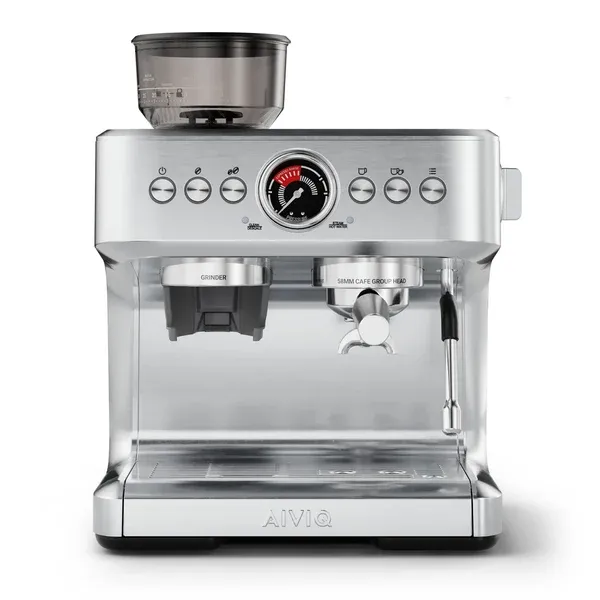 AIVIQ Aspire Brew - Espressomaskin med Kaffekvarn - AME-361S - Rostfritt stål, espressomaskin