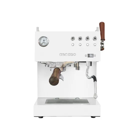 Ascaso Steel Duo Plus White&Wood Espressomaskin, pro för hem - Vit – espressomaskin