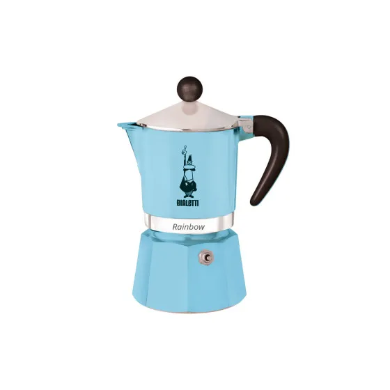 Bialetti Mokabryggare Bialetti Moka Rainbow 3-cup Light Blue – mokabryggare