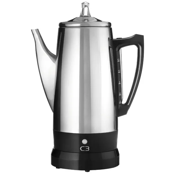 C3 Perkolator 12kp Rostfritt stål, mokabryggare