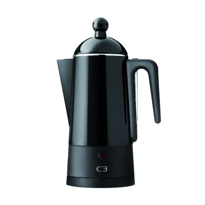 C3 Perkulator Design svart 6 koppar, mokabryggare
