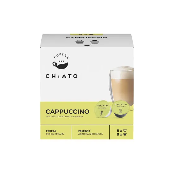 Kaffekapslar kompatibla med NESCAFÉ® Dolce Gusto® CHiATO Cappuccino, 8+8 st. – kaffekapsel