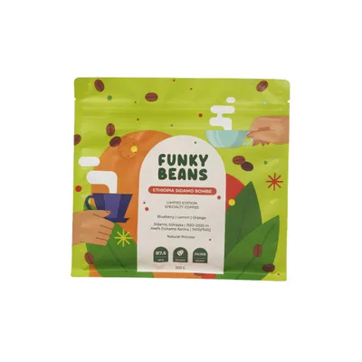 Funky Beans Specialkaffebönor Funky Beans Ethiopia Sidamo Bombe Filter, 200 g – kaffebönor