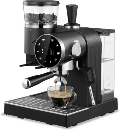 Loeffen LFEM7000 Espressomaskin med integrerad kvarn och mjölkskummare – espressomaskin
