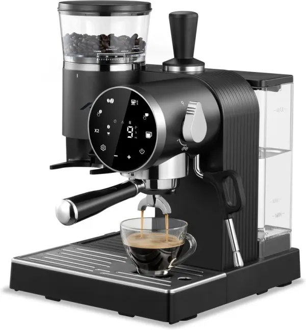 Loeffen LFEM7000 Espressomaskin med integrerad kvarn och mjölkskummare – espressomaskin