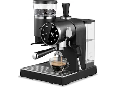 Loeffen LFEM7000 Espressomaskin med integrerad kvarn och mjölkskummare, espressomaskin