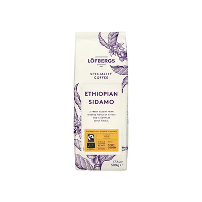 Löfbergs Ekologiska kaffebönor Löfbergs Ethiopian Sidamo Fairtrade, 500 g – kaffebönor