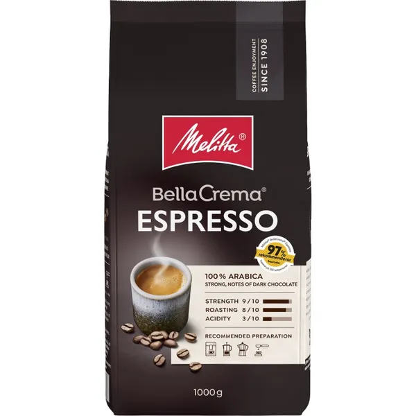 Melitta BellaCrema Espresso Hela Bönor 1kg, kaffebönor