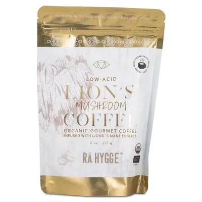 Rå Hygge Lions Mane Svampkaffe, 227 g, Bryggmalet – kaffealternativ