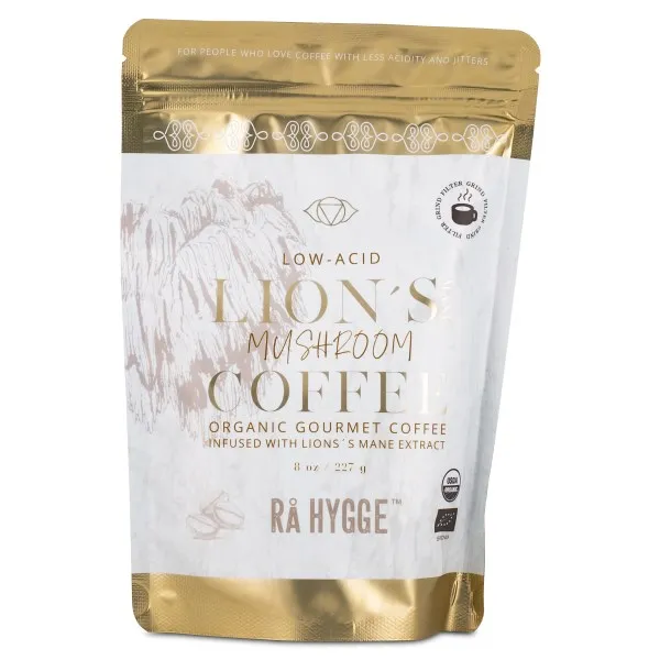 Rå Hygge Lions Mane Svampkaffe, 227 g, Bryggmalet – kaffealternativ