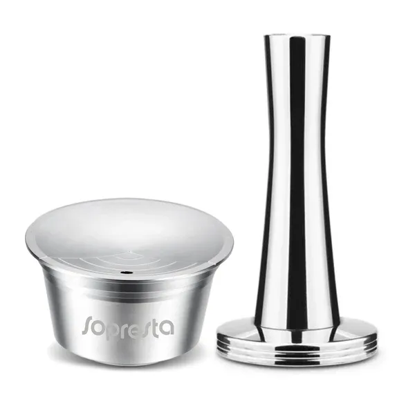 Sopresta Återanvändbart Kaffekapsel i Stål för Dolce Gusto - 1x Tamper, tillbehör