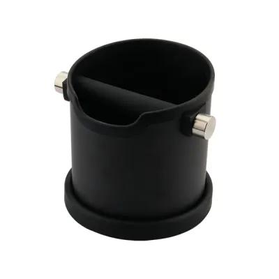 Sopresta Stor & Kraftig Svart Knock Box i Stål - 1800 ML, tillbehör