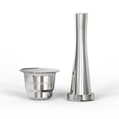 Sopresta Återanvändbar Kaffekapsel i Stål för Nespresso - 1x Tamper, tillbehör