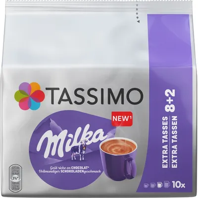 Kapslar för chokladdryck Tassimo Milka (kompatibla med Bosch Tassimo kapselmaskiner), 10 st., kaffekapslar